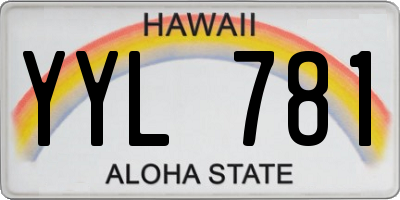 HI license plate YYL781