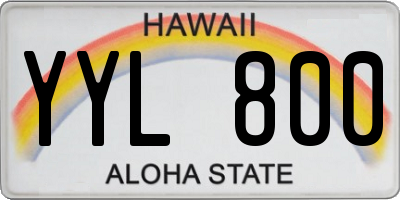 HI license plate YYL800