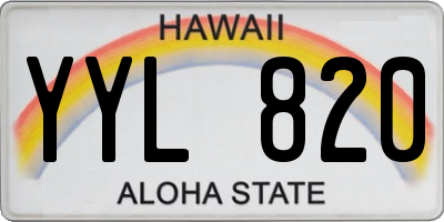HI license plate YYL820