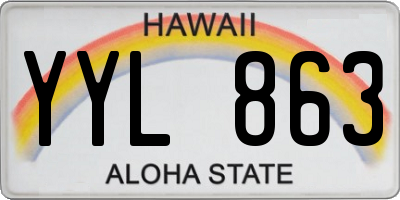 HI license plate YYL863