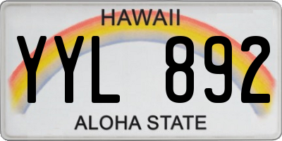 HI license plate YYL892