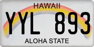HI license plate YYL893