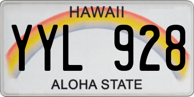 HI license plate YYL928