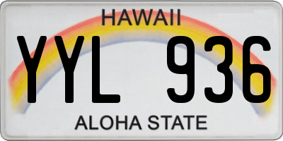 HI license plate YYL936