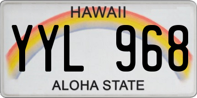 HI license plate YYL968