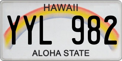 HI license plate YYL982