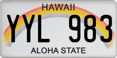 HI license plate YYL983