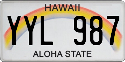 HI license plate YYL987