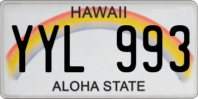 HI license plate YYL993