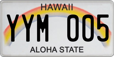 HI license plate YYM005