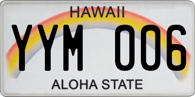 HI license plate YYM006