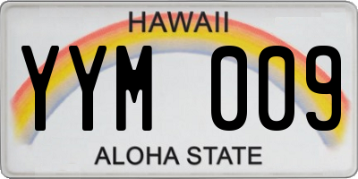 HI license plate YYM009
