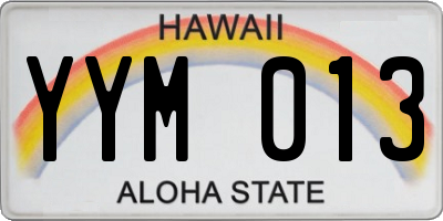HI license plate YYM013