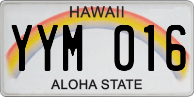 HI license plate YYM016