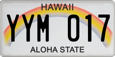 HI license plate YYM017