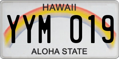 HI license plate YYM019