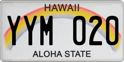 HI license plate YYM020