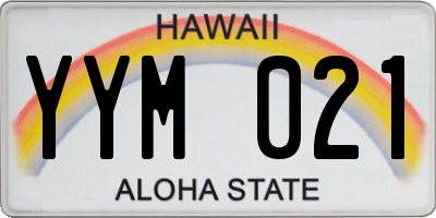 HI license plate YYM021
