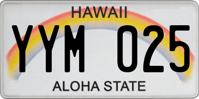 HI license plate YYM025