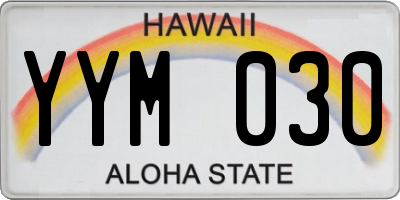 HI license plate YYM030