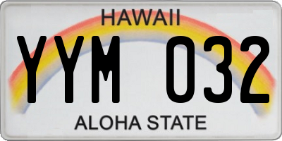 HI license plate YYM032