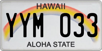 HI license plate YYM033