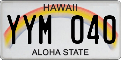 HI license plate YYM040