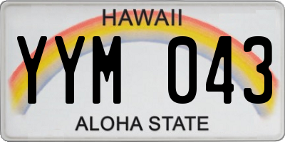 HI license plate YYM043