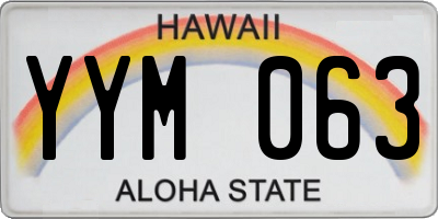 HI license plate YYM063