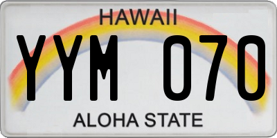HI license plate YYM070