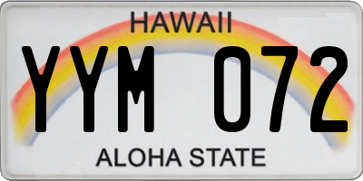 HI license plate YYM072