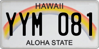 HI license plate YYM081