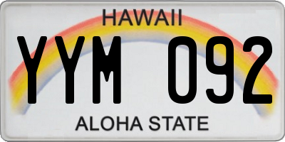 HI license plate YYM092