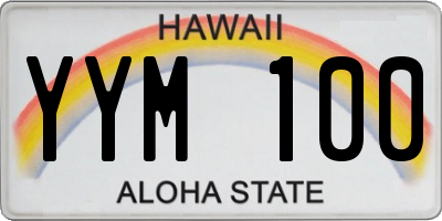 HI license plate YYM100