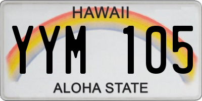 HI license plate YYM105