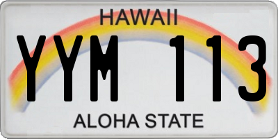 HI license plate YYM113