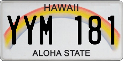 HI license plate YYM181