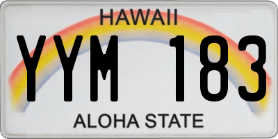 HI license plate YYM183