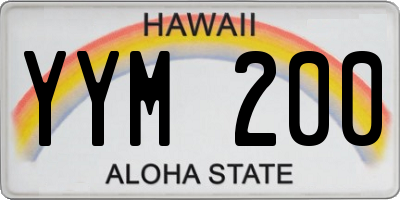 HI license plate YYM200