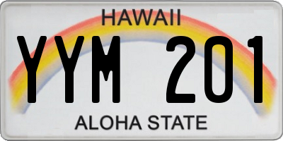 HI license plate YYM201