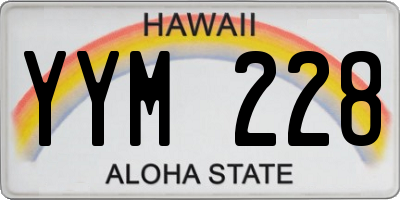 HI license plate YYM228