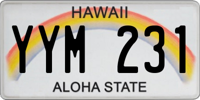 HI license plate YYM231