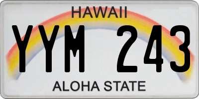 HI license plate YYM243
