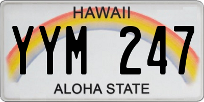 HI license plate YYM247