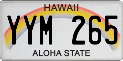 HI license plate YYM265