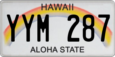 HI license plate YYM287