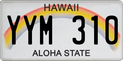 HI license plate YYM310