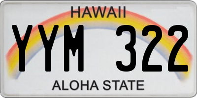 HI license plate YYM322