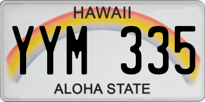HI license plate YYM335