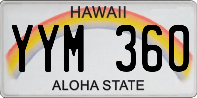 HI license plate YYM360
